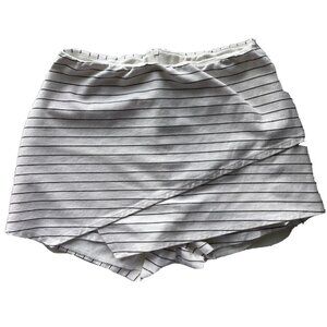Lulus Black Cream Striped White Short Skirt Skort